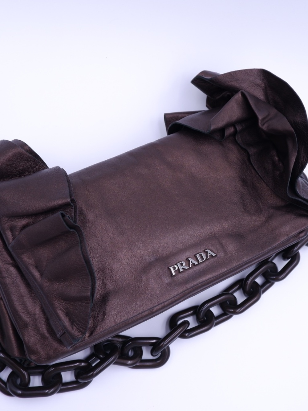Prada Metallic Brown Nappa Ruffle Bag — 2008 - Picture 3 of 14